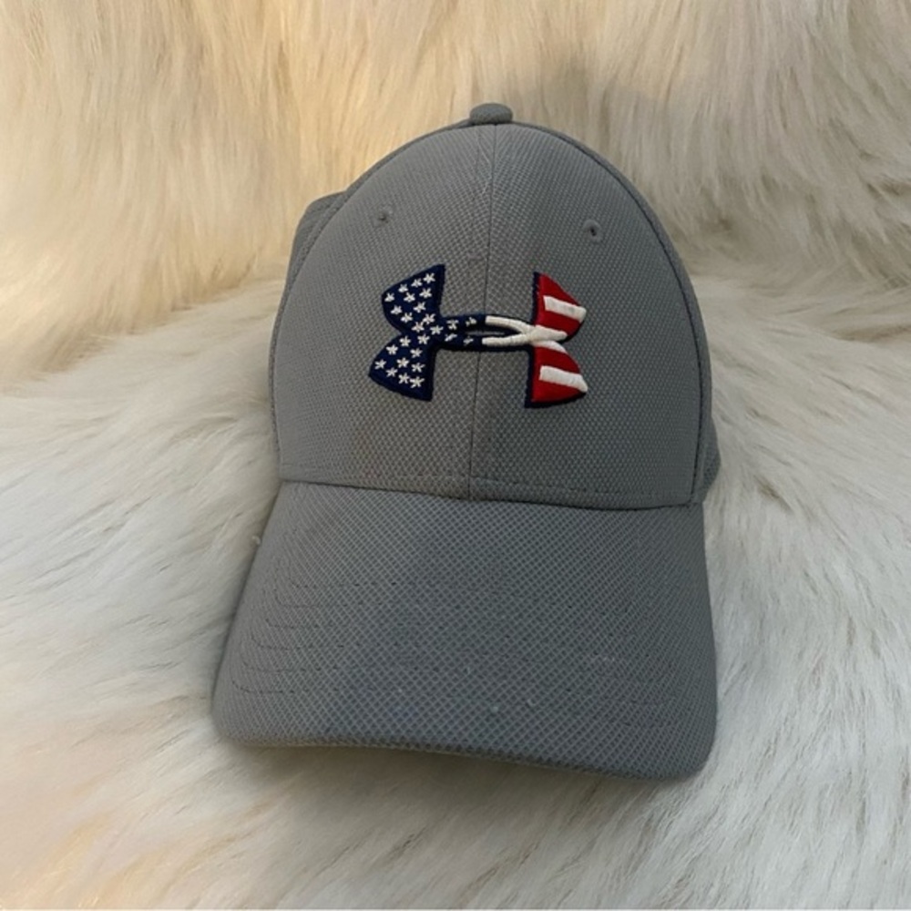Under Armour Hat Mens Size M/L Freedom Stretch Back Gray